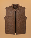 SIERRA - Chaleco cafe oscuro - 1-frontal-apose