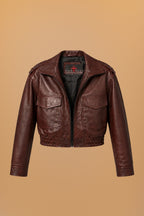 KANPEKI - Chamarra bomber corta vino - 1-frontal-apose