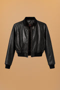 MARLEY - Chamarra bomber corta negra - 1-frontal-apose