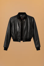 MARLEY - Chamarra bomber corta negra - 1-frontal-apose
