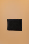 Cartera bifold de piel negra - 1-vista