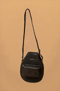 Bolsa crossbody de piel negra - vista