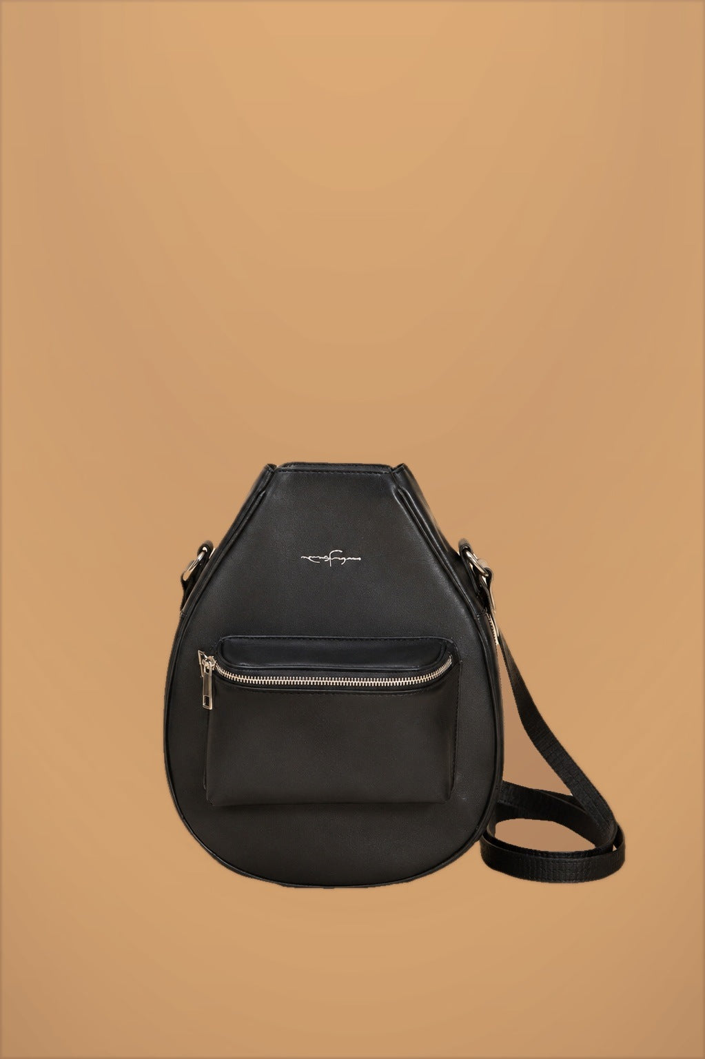 Bolsa crossbody de piel negra - vista