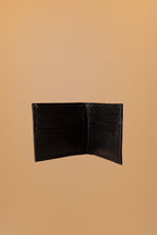Cartera bifold de piel negra - 3-vista