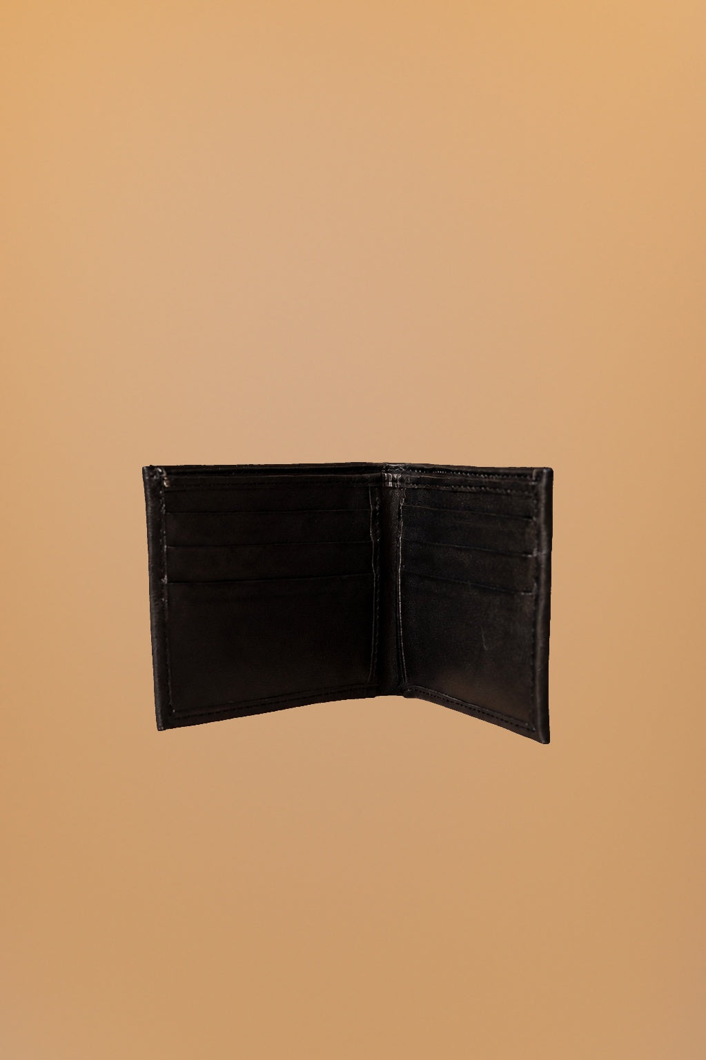 Cartera bifold de piel negra - 3-vista