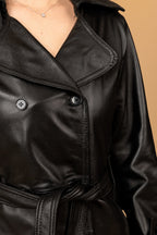 PACIFICA - Trench negro con cinturon - 4-detalle