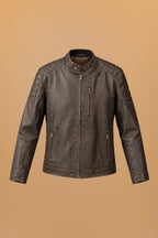 HORIZON - Chamarra motociclista cafe oscuro - producto corregida